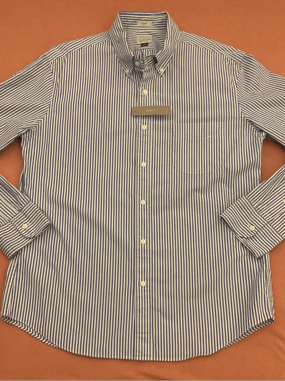 J CREW LS Slim Fit Blended Cotton Pin Striped Shirt - Picture 2 of 6